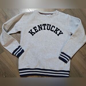 Pressbox Kentucky Crewneck Sweater in Gray and Navy